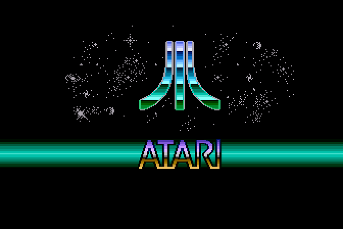 Black Lamp Atari 8-bit Screenshot: Atari logo.