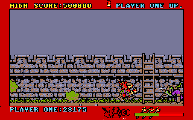 Black Lamp Amiga Screenshot: Looks like a castle wall....