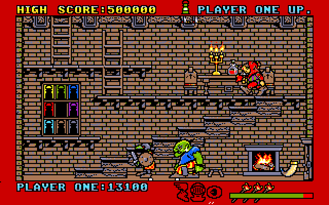 Black Lamp Amiga Screenshot: Exploring a house...