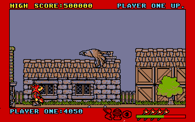 Black Lamp Amiga Screenshot: Watch out for attacks from giant birds!