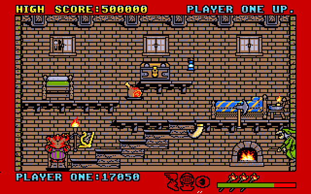 Black Lamp Amiga Screenshot: Climbing up a ladder...