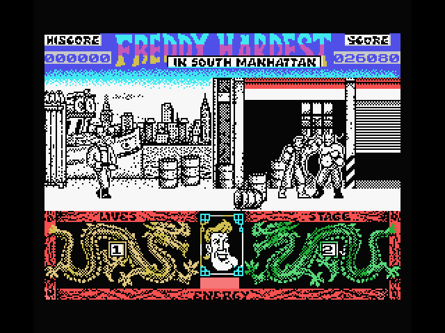 Freddy Hardest in South Manhattan MSX Screenshot: Starting the second level.