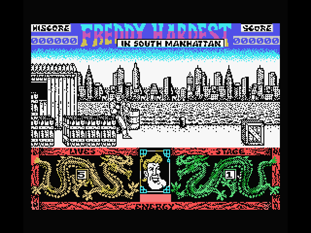 Freddy Hardest in South Manhattan MSX Screenshot: Game start.