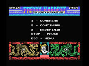 Freddy Hardest in South Manhattan for MSX - Main menu.