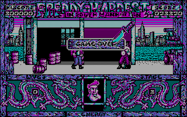 Freddy Hardest in South Manhattan IBM PC/Compatibles Screenshot: Game over.