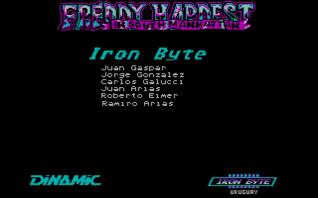 Freddy Hardest in South Manhattan IBM PC/Compatibles Screenshot: Credits screen.