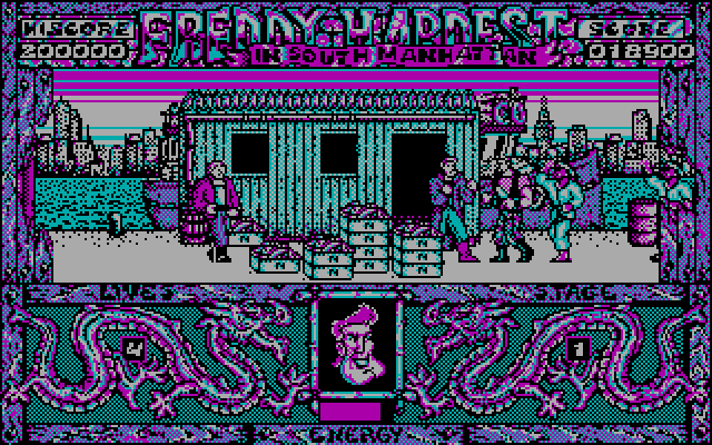 Freddy Hardest in South Manhattan IBM PC/Compatibles Screenshot: This fight looks like it will be tough.