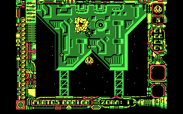 Star Dust IBM PC/Compatibles Screenshot: Blasting targets...