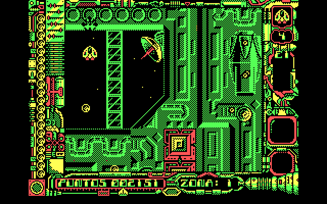 Star Dust IBM PC/Compatibles Screenshot: Watch out for attacks from behind!
