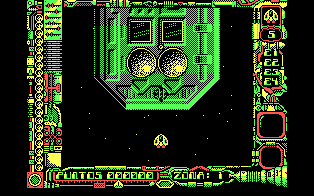 Star Dust IBM PC/Compatibles Screenshot: Game start.