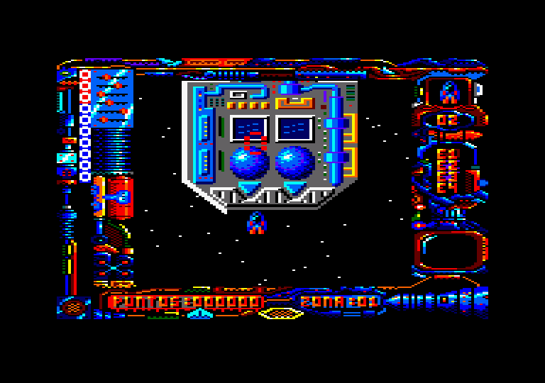 Star Dust Amstrad CPC Screenshot: Game start.