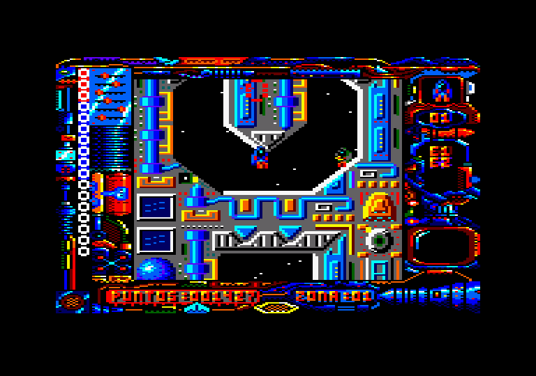 Star Dust Amstrad CPC Screenshot: Be aware of incoming enemies!