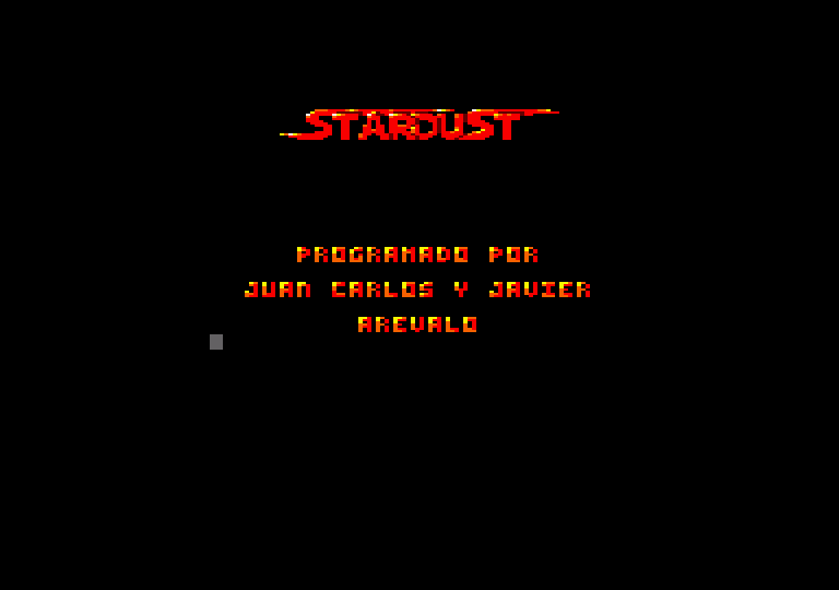 Star Dust Amstrad CPC Screenshot: One of several credits screens.