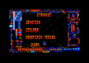 Star Dust for Amstrad CPC - Main menu.