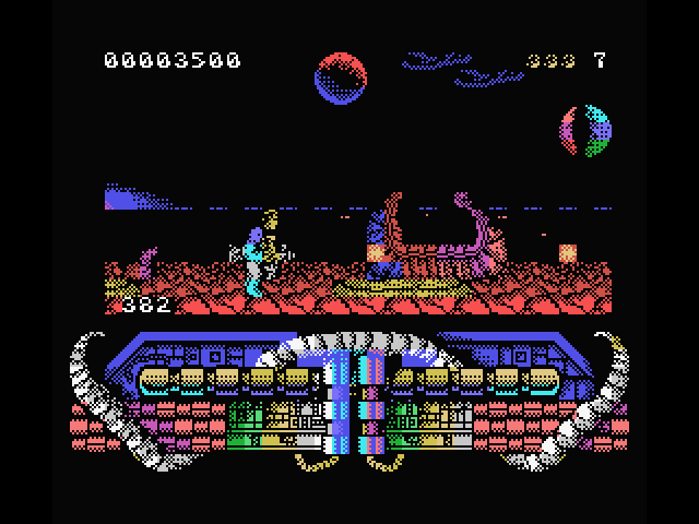 A.M.C.: Astro Marine Corps MSX Screenshot: Watch out for this incoming yellow blob!