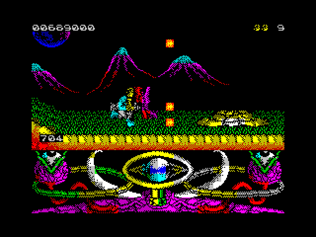 A.M.C.: Astro Marine Corps ZX Spectrum Screenshot: A deadly blob approaches.