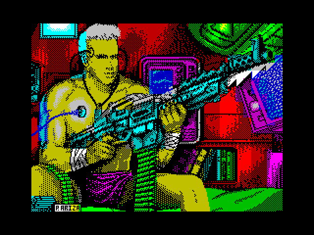 A.M.C.: Astro Marine Corps ZX Spectrum Screenshot: Loading screen.