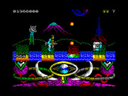 A.M.C.: Astro Marine Corps for ZX Spectrum - The red platforms disappear if you stand too long, so jump quickly here!