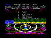 A.M.C.: Astro Marine Corps for ZX Spectrum - Main menu.