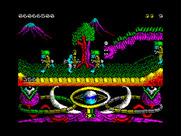 A.M.C.: Astro Marine Corps for ZX Spectrum - A giant alien head! Shoot it to pass through here...