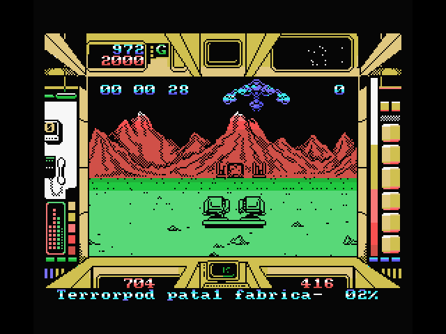 Terrorpods MSX Screenshot: Looks like a terrorpod factory, better destroy it...