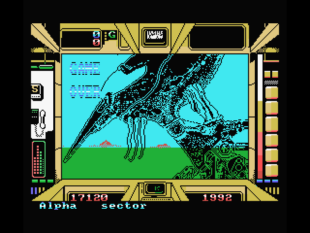 Terrorpods MSX Screenshot: Game over.