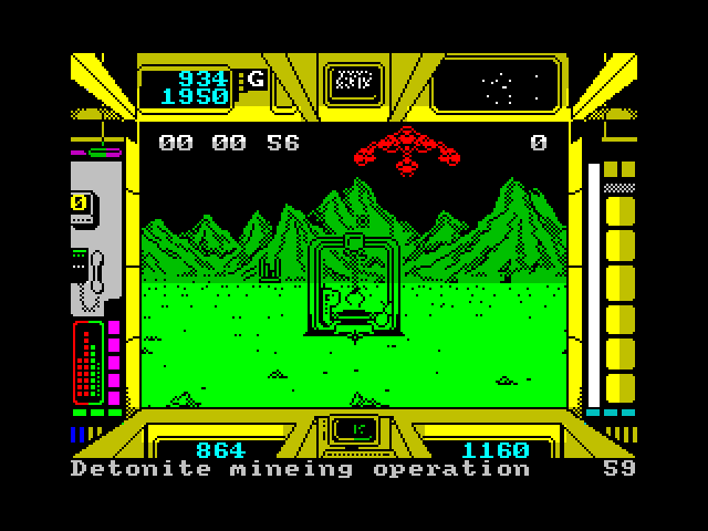 Terrorpods ZX Spectrum Screenshot: Here's a detonite mining operation.