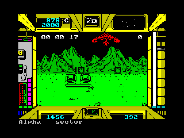 Terrorpods ZX Spectrum Screenshot: Looks like a terrorpod factory!