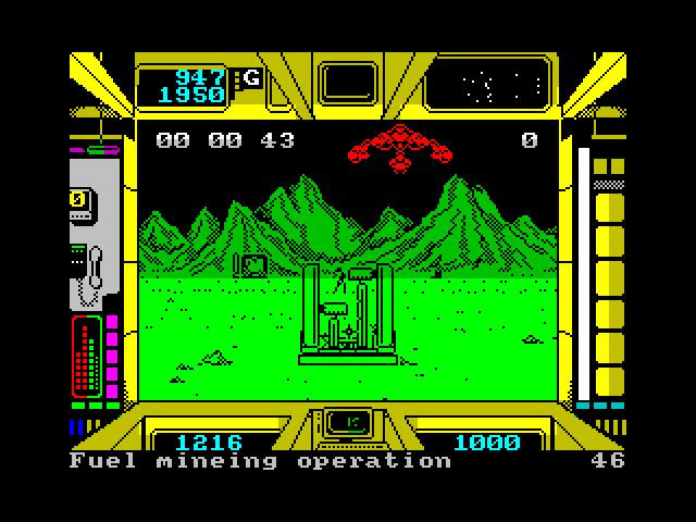 Terrorpods ZX Spectrum Screenshot: Here's a fuel mining operation...