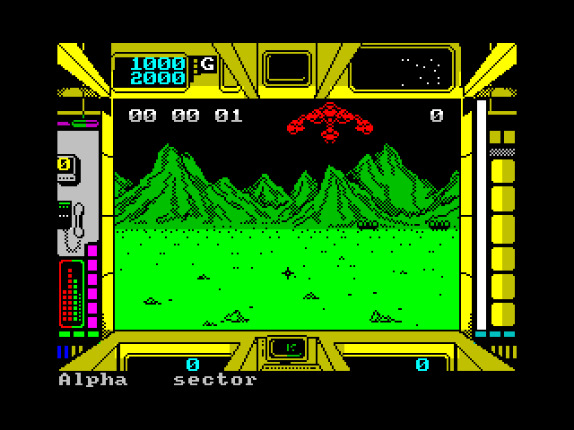 Terrorpods ZX Spectrum Screenshot: Game start.