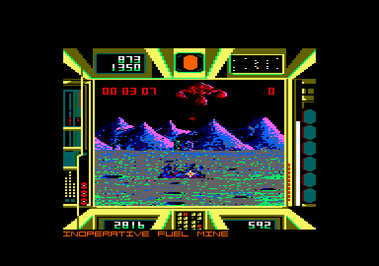 Terrorpods Amstrad CPC Screenshot: Destroyed a fuel mine...