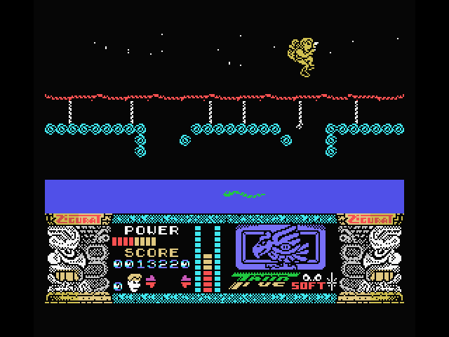 Jungle Warrior MSX Screenshot: Jumping over gaps...