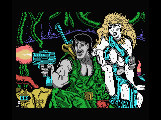 Jungle Warrior MSX Screenshot: Loading screen.