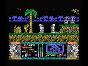Jungle Warrior for MSX - The white structures are doors to transport you to another area...