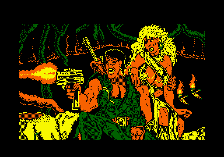 Jungle Warrior Amstrad CPC Screenshot: Loading screen.