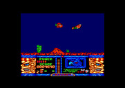 Jungle Warrior for Amstrad CPC - Fish are deadly, avoid them when diving.