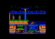 Jungle Warrior for Amstrad CPC - Avoid the eels when jumping into the water!