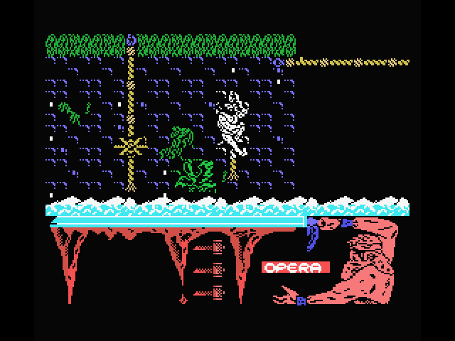 Ulises MSX Screenshot: Climbing more ropes...