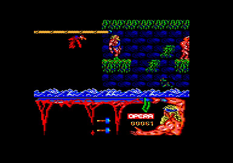 Ulises Amstrad CPC Screenshot: Made it to some more platforms.
