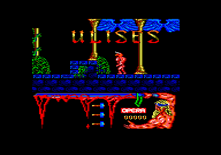 Ulises Amstrad CPC Screenshot: The demo sequence scrolls through a few of the game levels.