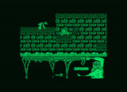 Ulises for Amstrad PCW - A creature got me so I turned into a pile of bones.