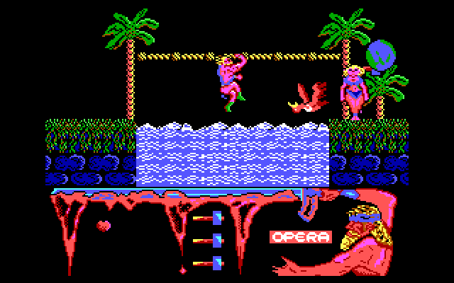 Ulises IBM PC/Compatibles Screenshot: Climbing over a waterfall...
