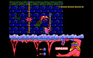 Ulises for IBM PC/Compatibles - Climbing ropes to avoid falling in the water.