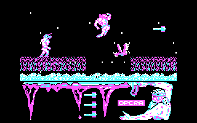Ulises IBM PC/Compatibles Screenshot: Jumping over a gap...