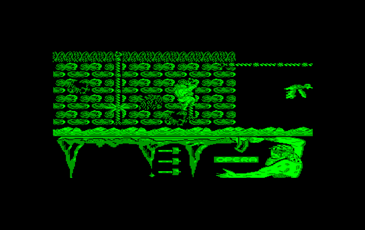 Ulises IBM PC/Compatibles Screenshot: Climbing up a rope...