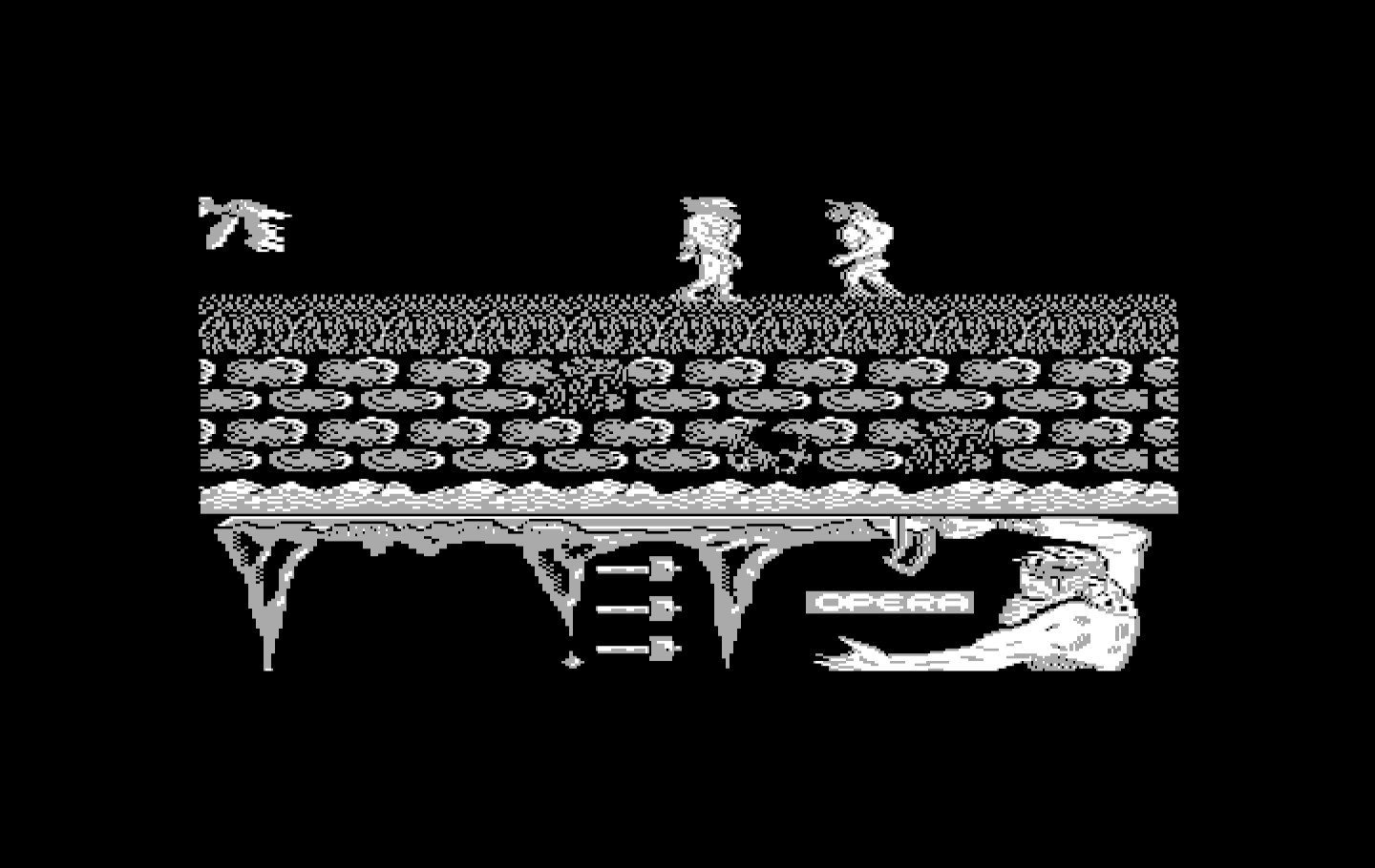 Ulises IBM PC/Compatibles Screenshot: Creatures are attacking me already...