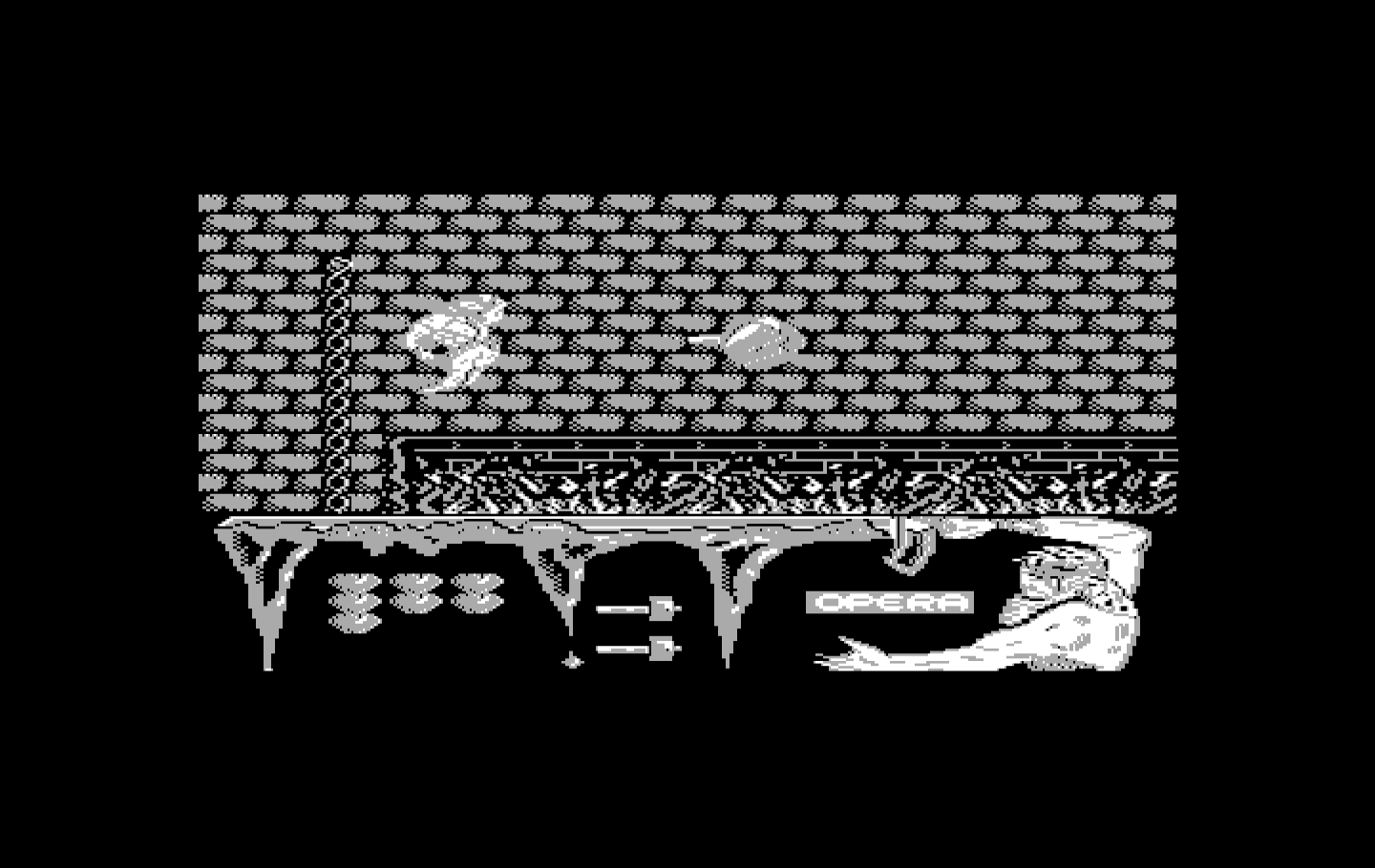 Ulises IBM PC/Compatibles Screenshot: Shoot these globes to deflect them away from you.