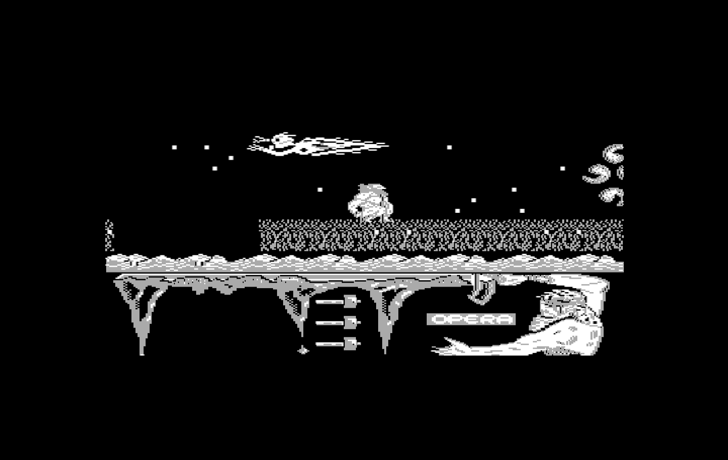 Ulises IBM PC/Compatibles Screenshot: Ducking under a fiery attack...