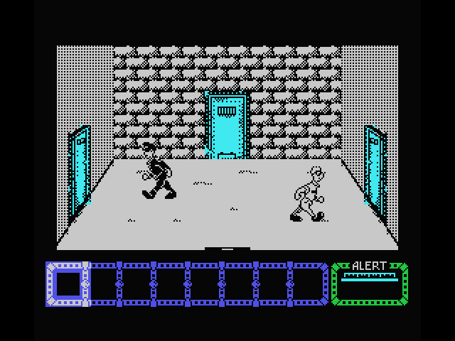 Dustin MSX Screenshot: Which door should I explore first?