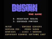 Dustin for MSX - Title screen and main menu.